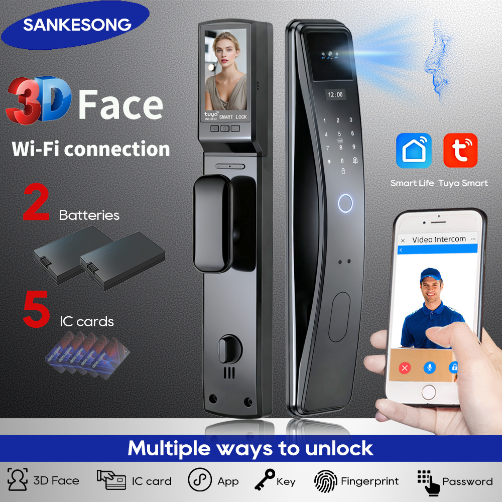 SANKESONG Tuya Smart 3D Face D - Glass Door Hinge 评论和价格