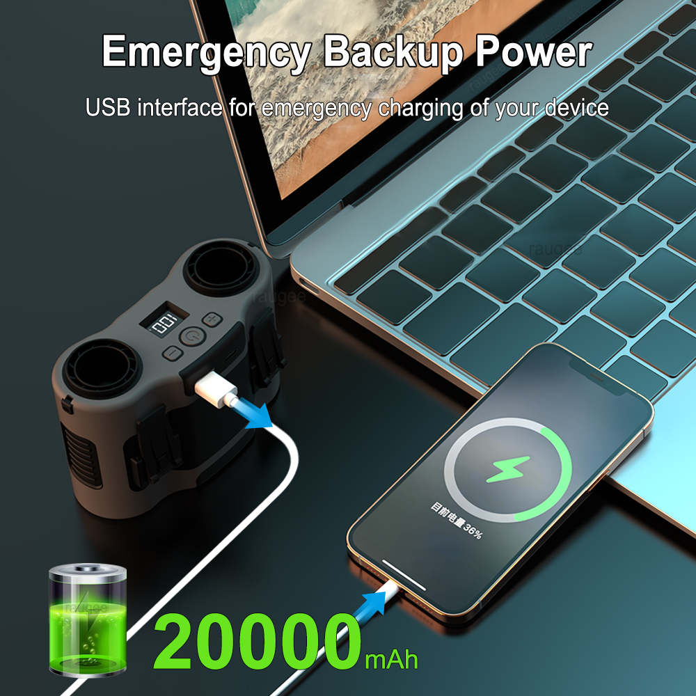 20000mAh Waist Fan Portable Ou - Timer Dual Outlet 评论和价格
