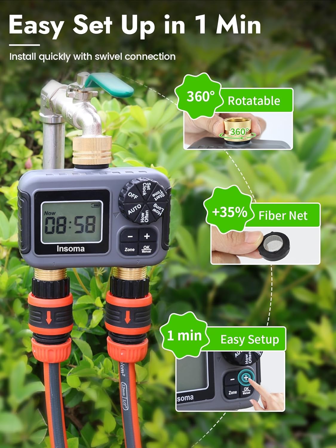 Dual Outlets Smart Irrigation  - Timer Dual Outlet 评论和价格