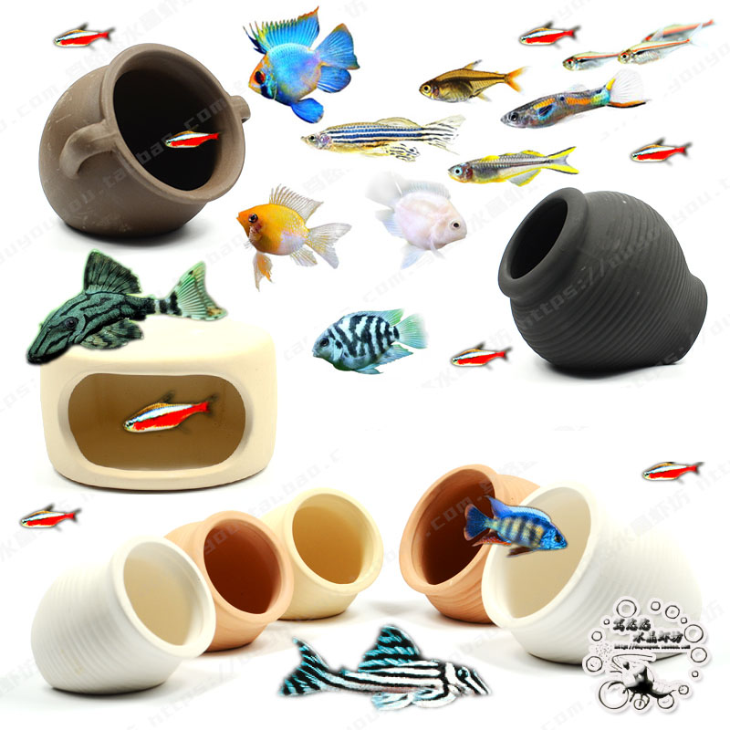 Ceramics Jar Fish Tank Decorat - Hide Cave Ceramic 评论和价格