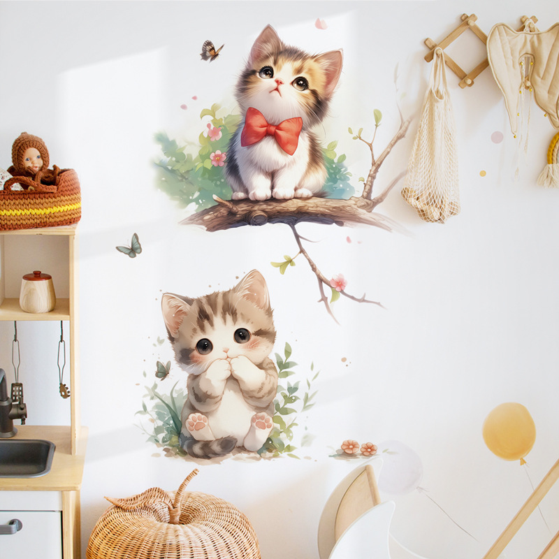 Kawaii Pastel Cat & Butterfly  - Pvc Panel Background 评论和价格