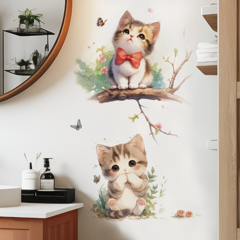 Kawaii Pastel Cat & Butterfly  - Pvc Panel Background 评论和价格