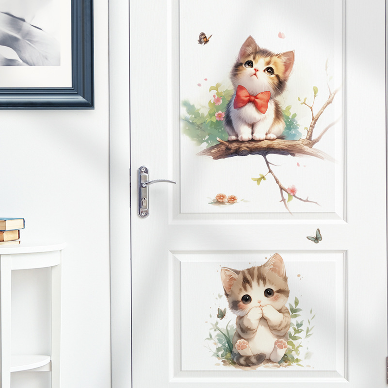Kawaii Pastel Cat & Butterfly  - Pvc Panel Background 评论和价格