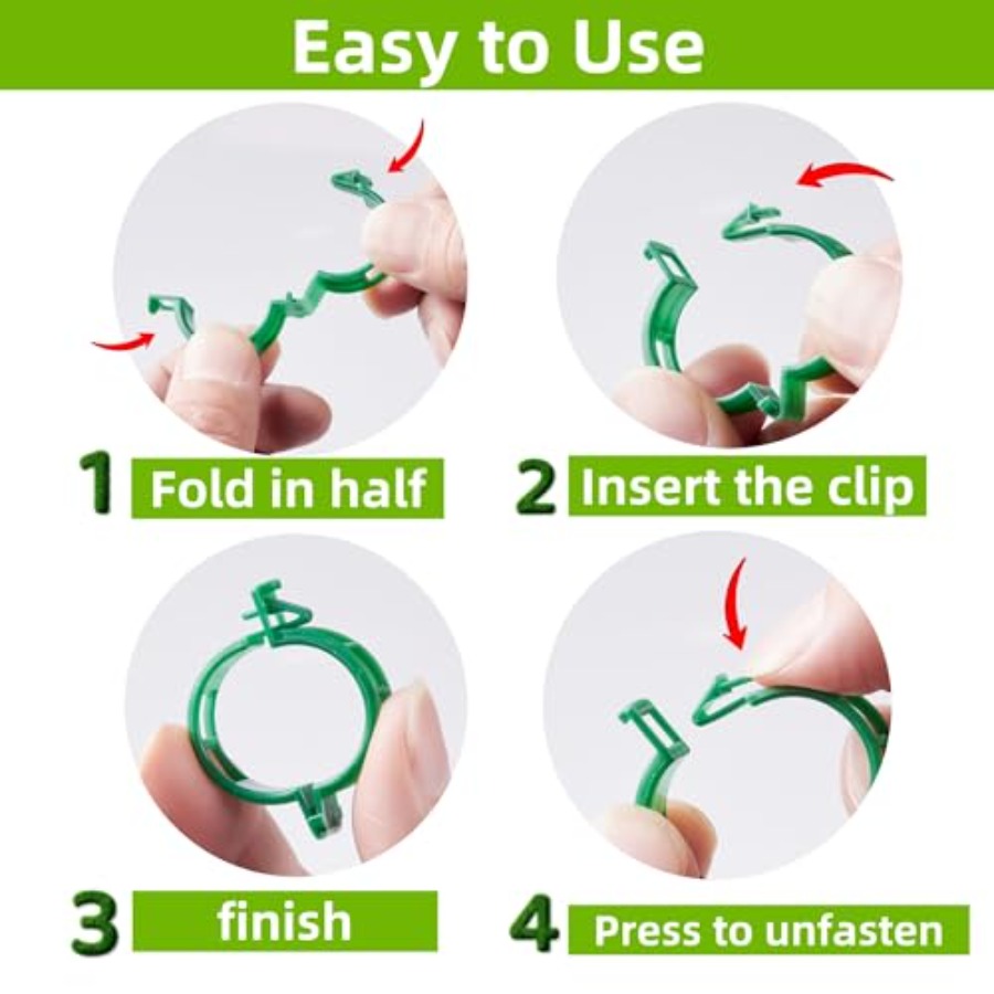 100 Pcs Plant Support Clips Pl - Vine Climbing Plastic 评论和价格