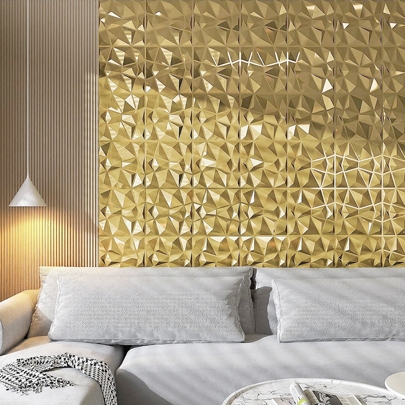 12pcs 50x50cm Champagne gold c - Pvc Panel Background 评论和价格