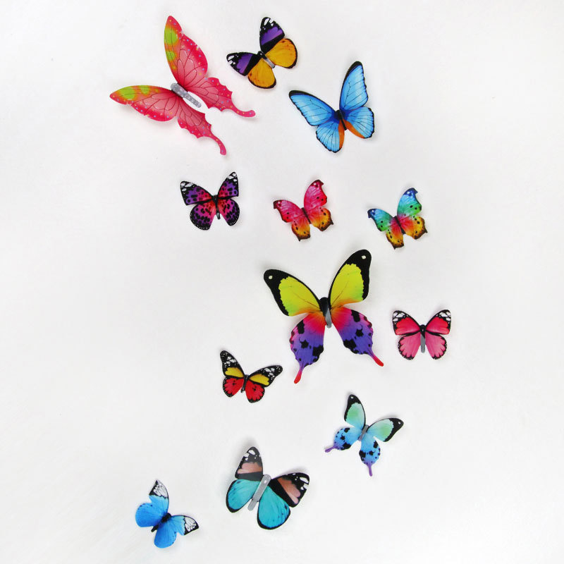 12Pcs 3D Butterfly Wall Sticke - Pvc Panel Background 评论和价格