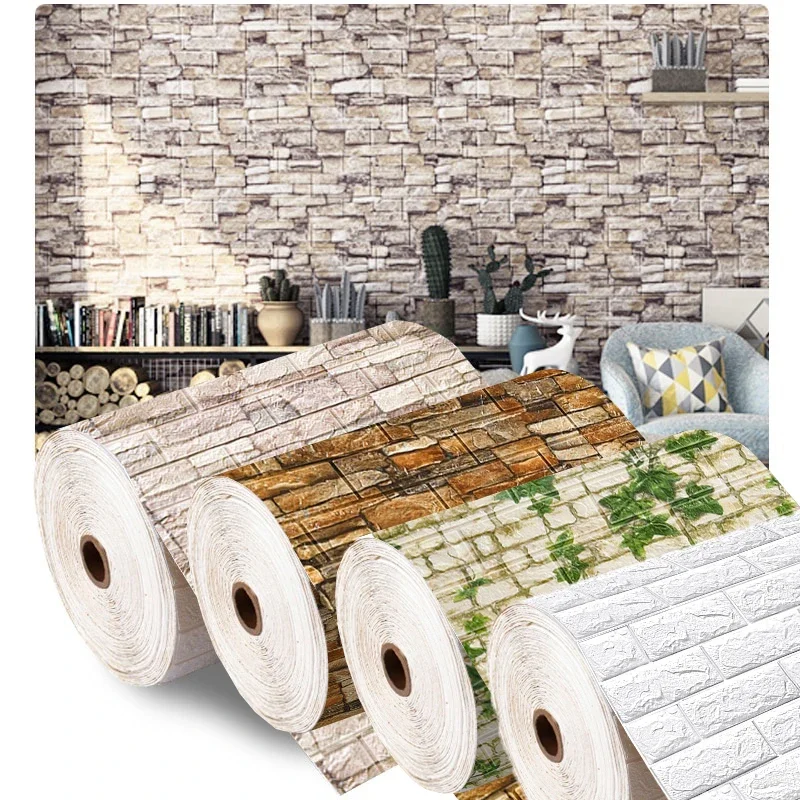 70cmx1/3/5/10M 3D Foam Brick W - Pvc Panel Background 评论和价格