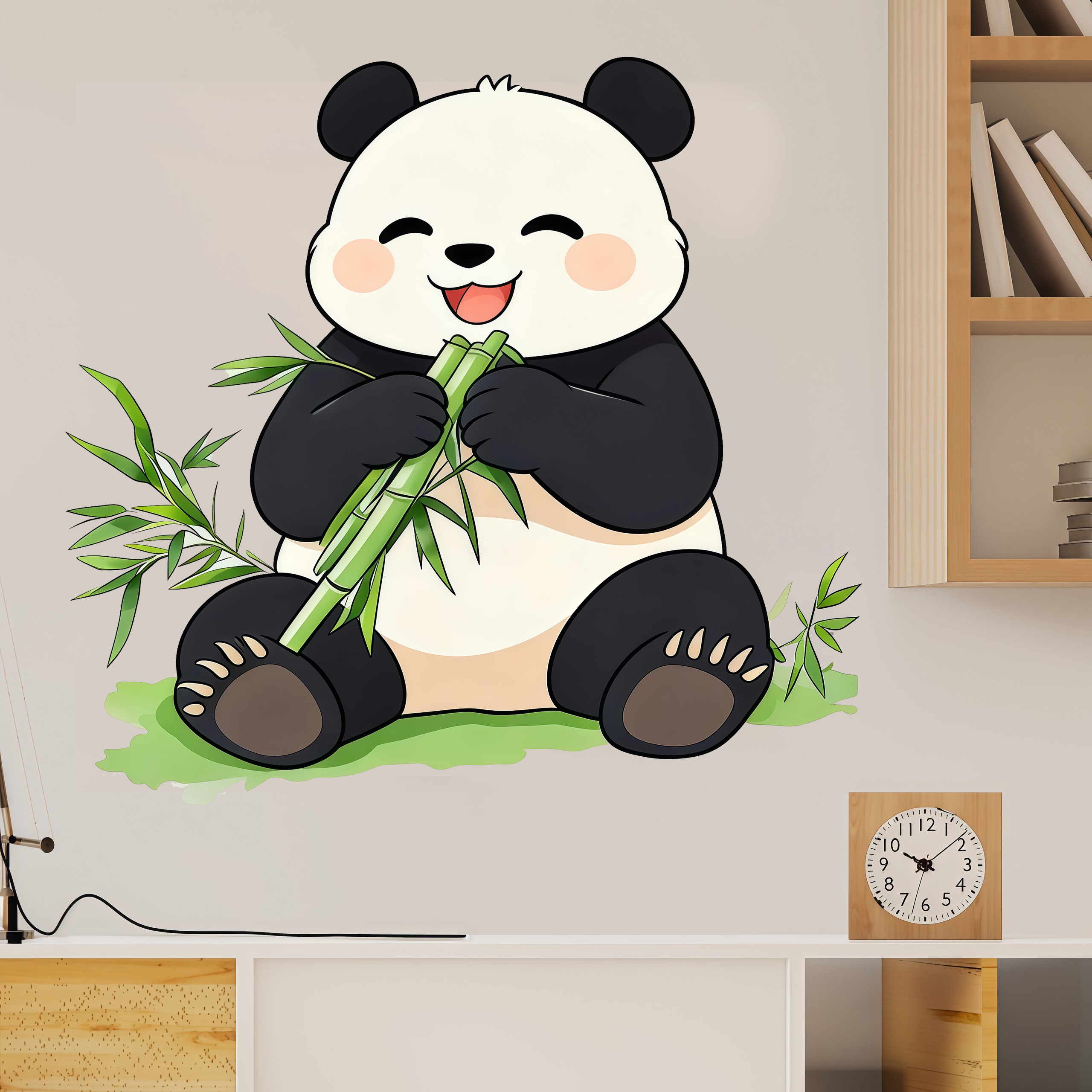 Bamboo And Panda Wall Decals S - Pvc Panel Background 评论和价格