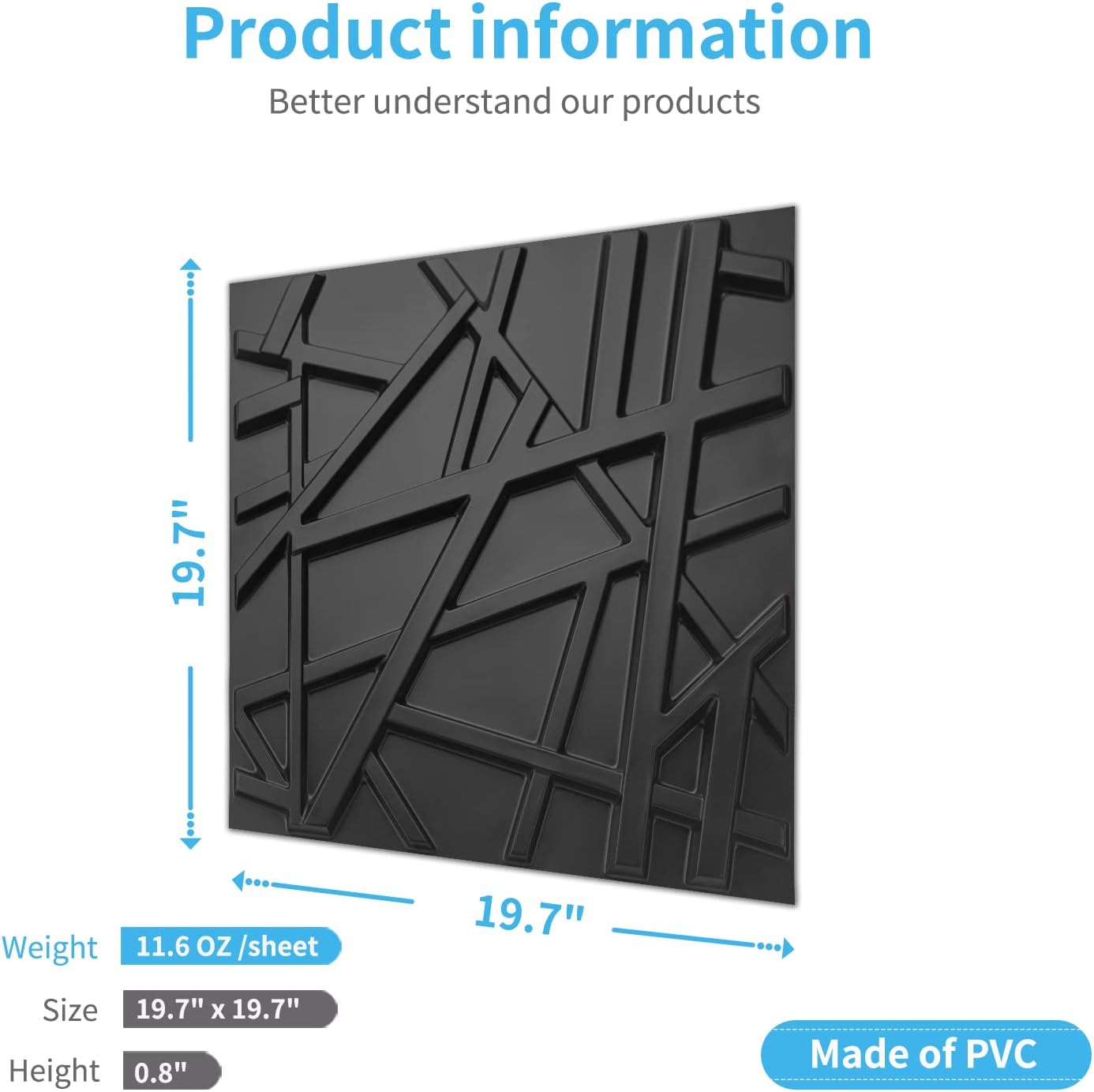 19.7x19.7in PVC Wall Panel Str - Pvc Panel Background 评论和价格