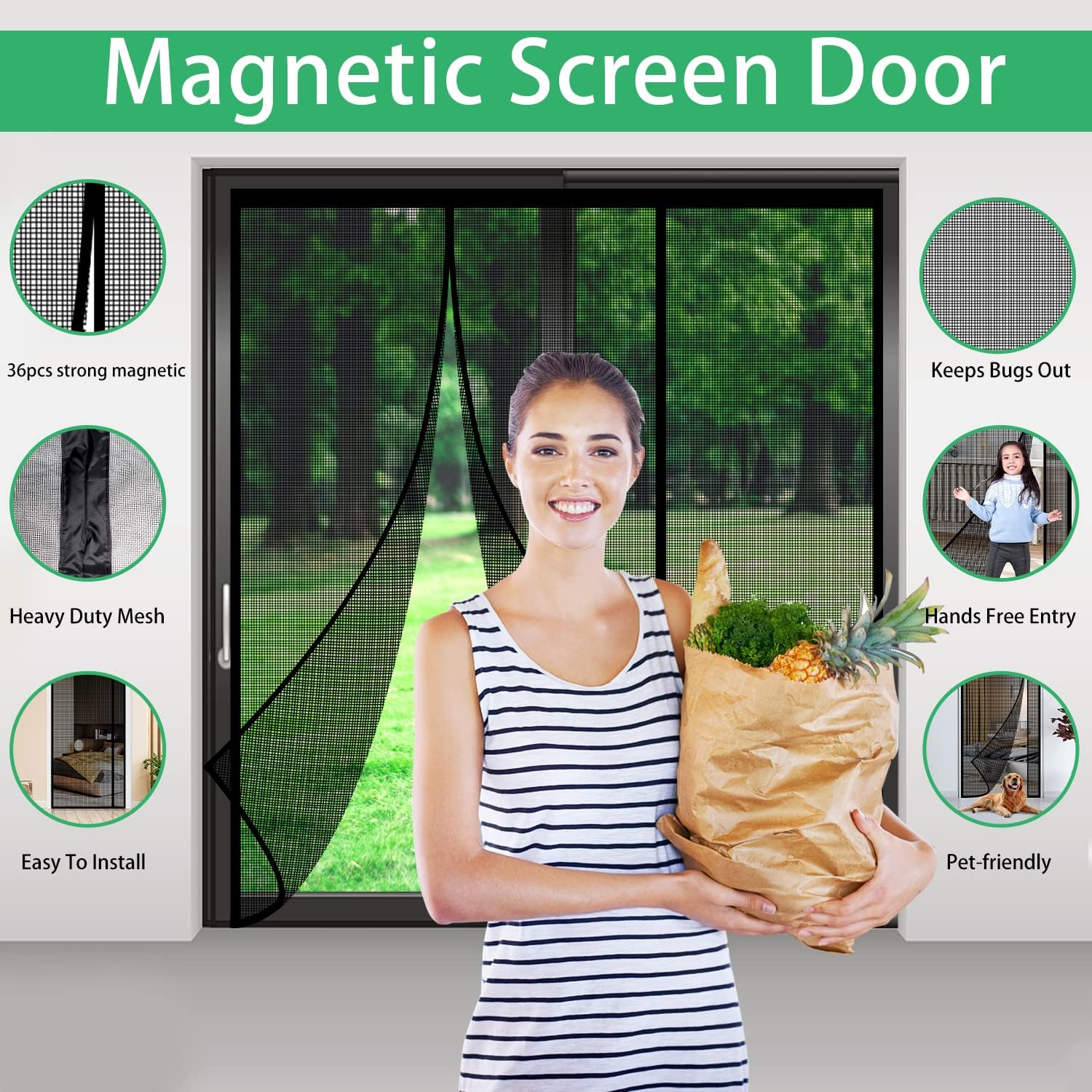 Fiberglass Magnetic Screen Doo - Screen Top Mesh 评论和价格
