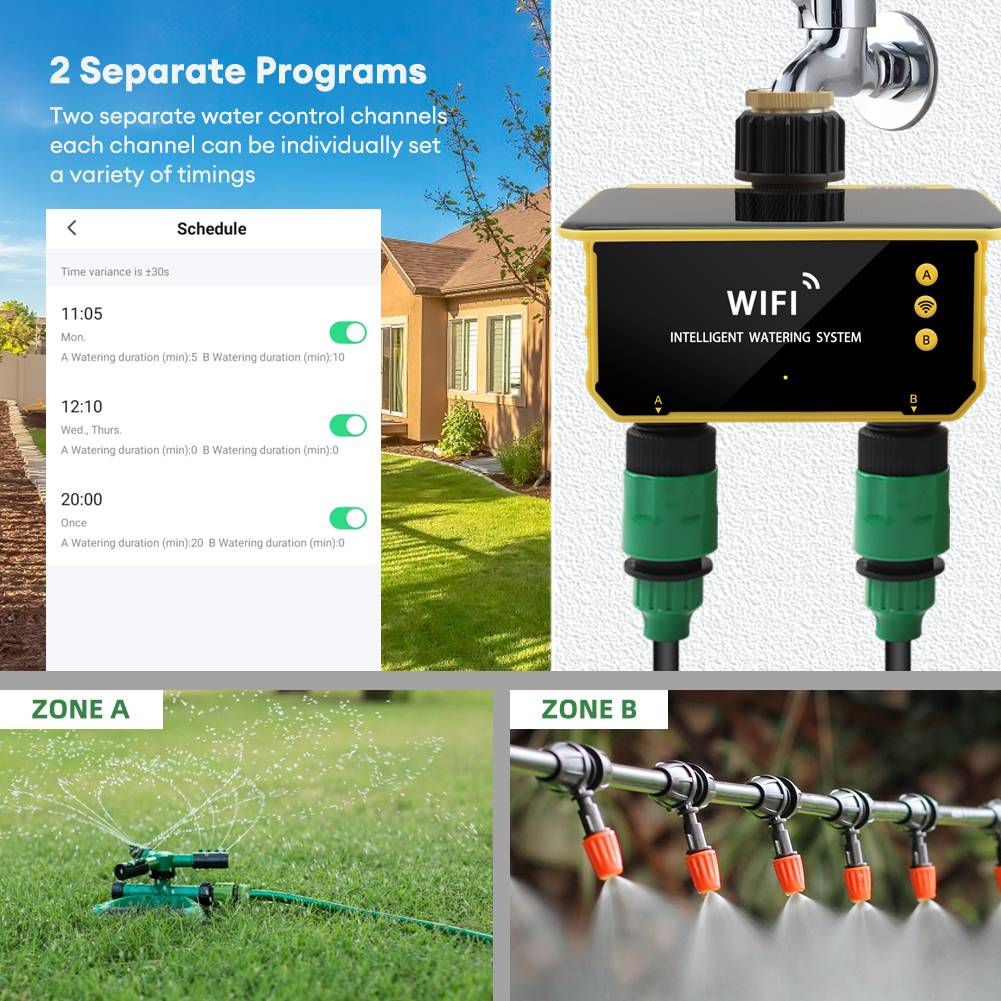 WiFi Solar Timer Dual Water Va - Timer Dual Outlet 评论和价格